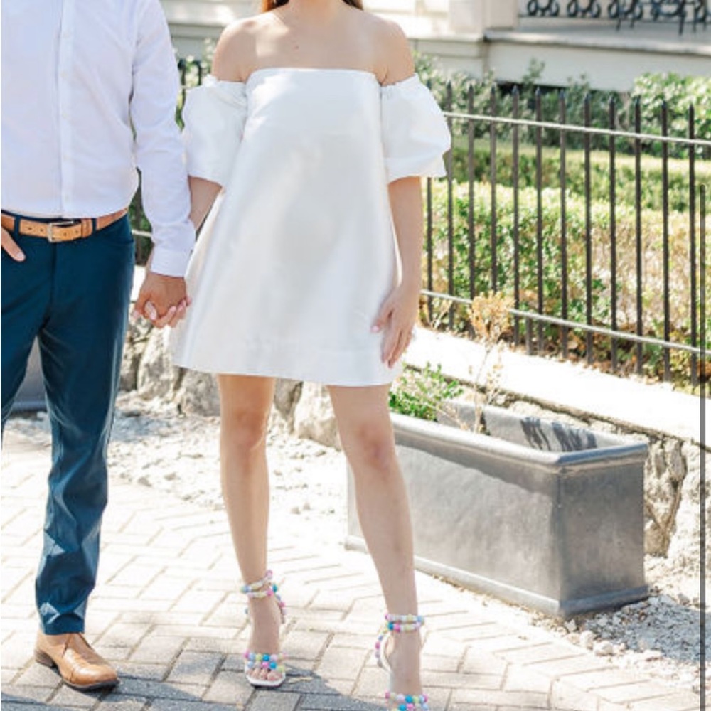 Nasty Gal Off-Shoulder White Mini Dress